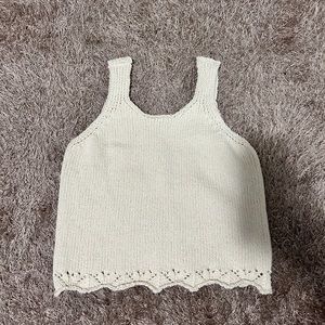 crocheted beige tank top